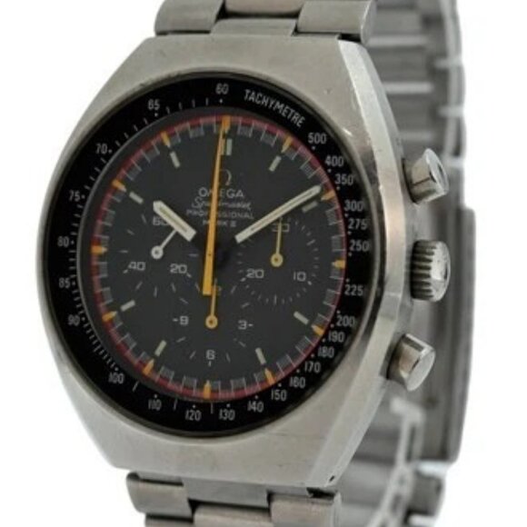 Omega 42mm Speedmaster Mark II Racing Dial Chrono Auto SS Watch! Ref: 145.014! main image 11